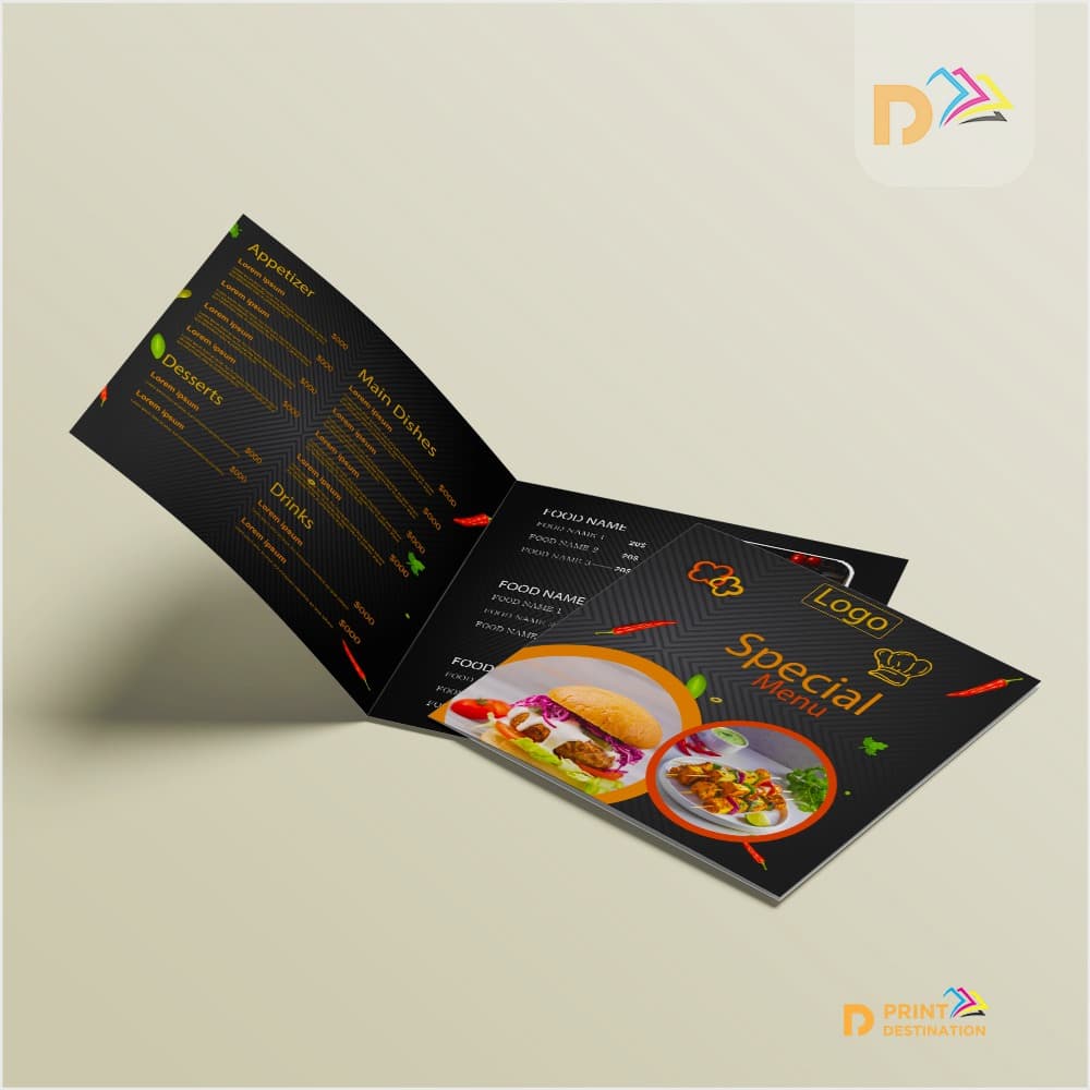 Folded Table Menus A4