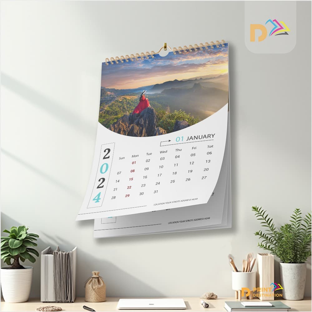 254 × 127 mm Size Calender
