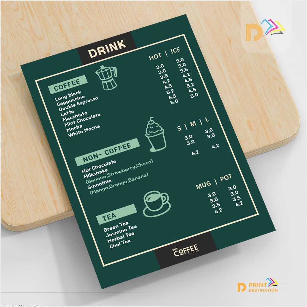 Flat Table Menus A5